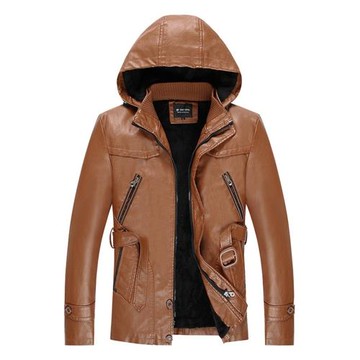 加肥休閑立領中長款冬季皮外套