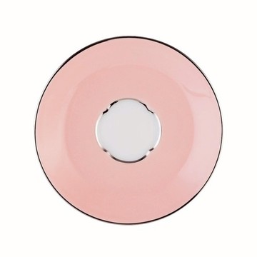 LEGLE｜ELBA茶杯底碟－淡粉紅－銀邊