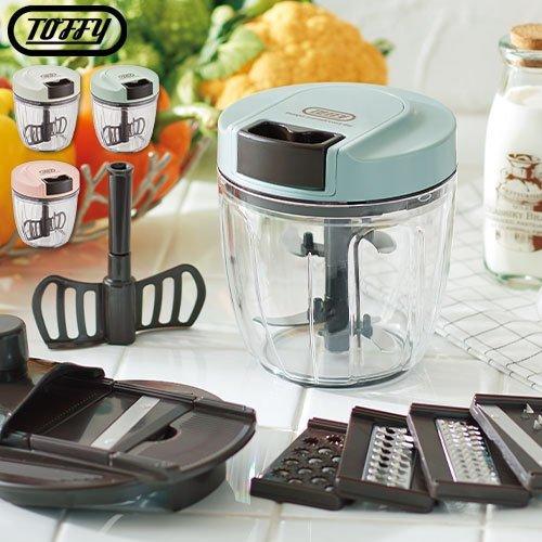 フードプロセッサー スライサー 手動 みじん切り チョッパー フードカッター ミキサー 便利グッズ キッチン 大きめ トフィー LADONNA