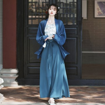 【桃喜Rich女裝】復古改良漢服套裝 中式茶服 宋制開衫漢服 春夏吊帶漢元素日常 改良宋褲通勤套裝 漢服薄外套