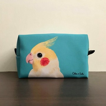 經典鳥兒化妝包/收納包 - 玄鳳鸚鵡