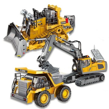 怪手機 挖掘機 挖土機 工程車玩具 推土機 兒童玩具車 玩具車 合金兒童遙控挖土機 玩具車小男孩電動工程車