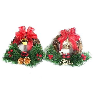 MODACore 摩達客 - 耶誕-台製聖誕鈴鐺樹藤花圈對組/一組兩入