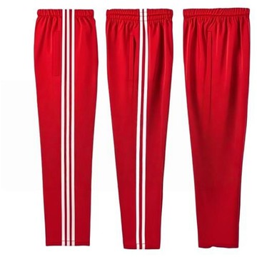 校服褲子夏薄款紅色學生二條杠小學生校褲一道杠小學冰絲春秋初中