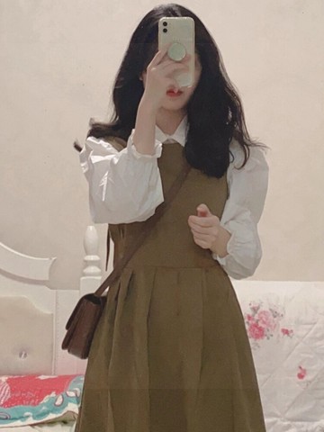 年早秋季新款女長裙法式氣質赫本風背帶連衣裙子秋冬兩件套裝