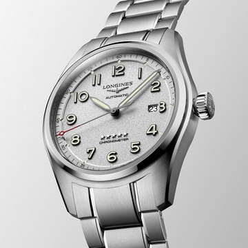 LONGINES浪琴 Spirit 先行者系列飛行員機械錶-銀/42mm L38114736