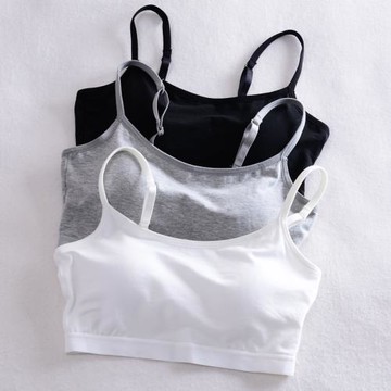 莫代爾內衣女背心文胸一體式帶胸墊小背心吊帶內搭防走光抹胸打底
