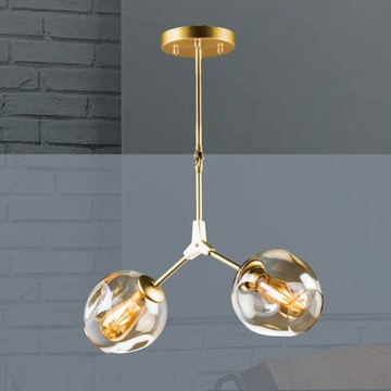 電鍍琥珀色玻璃造型吊燈 36-60732