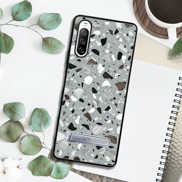 Sony Xperia 10 IV 減震立架手機殼-灰磨石