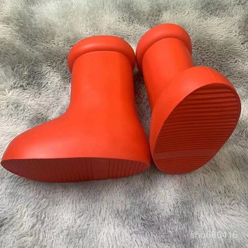 【全店免運 臺灣發貨】2023新款阿童木衕款大紅靴潮流女靴高筒厚底增高雨鞋防水防滑夏季