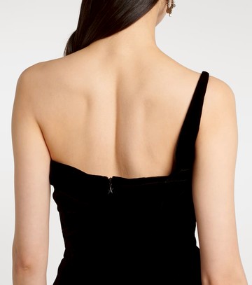 Mugler Spiky asymmetric velvet corset dress