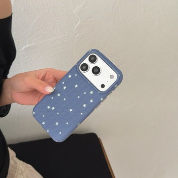 溫霞新款復古牛仔紋星星防摔殼 iphone17promax手機殼16 15 14 13 保護套 蘋果保護殼 不撞款