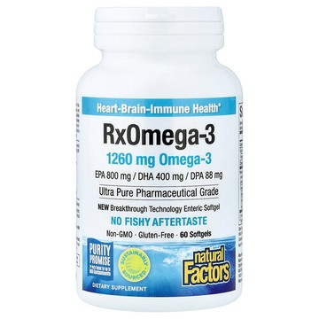 Natural Factors, RxOmega-3，60 粒軟膠囊（每粒軟膠囊 630 毫克）