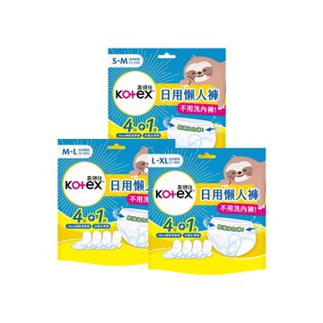 Kotex靠得住 日用懶人褲 1褲+4替換片X14包
