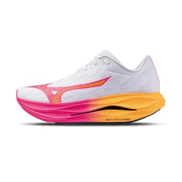 Mizuno Rebbellion Flash 男鞋 白粉橘色 避震 輕量 競速 緩衝 慢跑鞋 J1GC251701