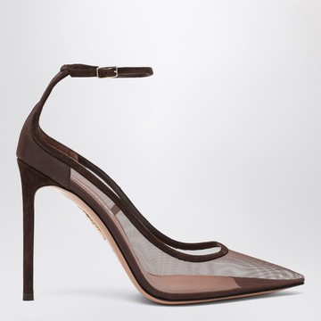 Decolleté Love Affair 105 in mesh with brown suede