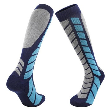 SPORT 冬季專業抗菌加厚羊毛襪/長筒保暖雪襪  湖藍色  1套  M(34-38)