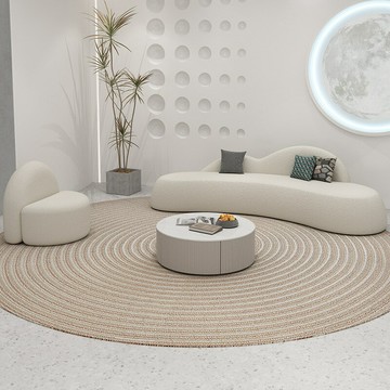 【台灣公司 可打統編】輕奢布藝異形沙發 小戶型ins風美容院發服裝店休息區弧形接待網紅 可開發票 全館六折 工廠現貨直銷 新品特價 c9112