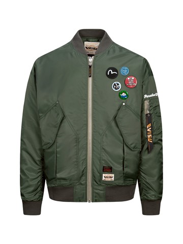 Logo Badges and Seagull Padded Embroidery Loose Fit MA-1 Padded Jacket
