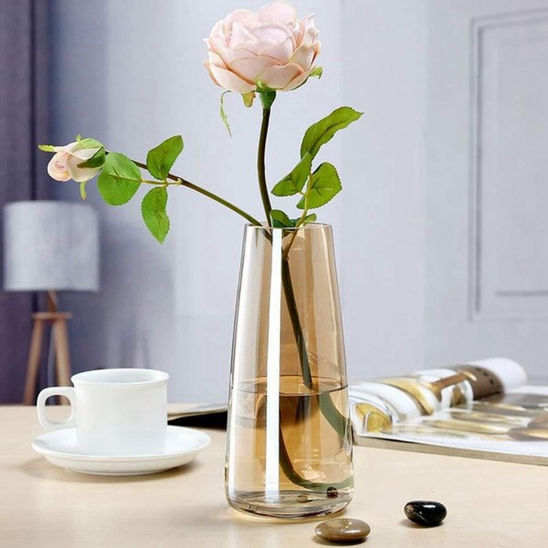 ガラス花瓶 ガラスフラワーベース シンプル花器 22cm Fukuka北欧風花瓶 ガラスボトル 水耕栽培 インテリア飾り 北欧雑貨 記念日 プレゼント 大きい花瓶 アンバ 通販 Lineポイント最大get Lineショッピング