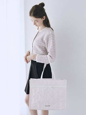 優雅鑲鑽菱格紋旅行手提包(08002089500) - Maison de FLEUR