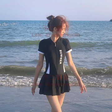 連身泳衣 女夏遮肚顯瘦保守運動時尚保守泡溫泉游泳裝【不二雜貨】