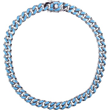 KREAM 藍綠桔色彩色滴膠古巴鏈嘻哈男女同短款鎖骨鏈cuban chain