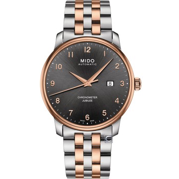 MIDO 美度 BARONCELLI JUBILEE天文台經典機械錶-M0376082206200/灰