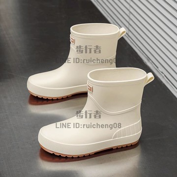 雨鞋女款中筒雨靴加絨水鞋新款防水防滑膠鞋廚房洗車工作短筒水靴【步行者戶外生活館】