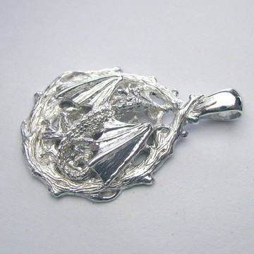 Dragon Pendant.Dragon Pendant.Dragon 禮物。銀.夢幻龍.GOT