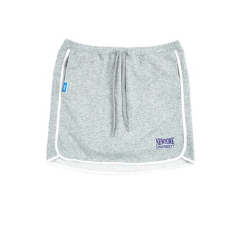NCAA 女 包邊運動短裙 淺灰-7322150211