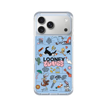 iPhone 17 Pro Max ClearX (MagSafe 兼容) 冰透藍 - 樂一通 Looney Tunes - 歡樂追逐