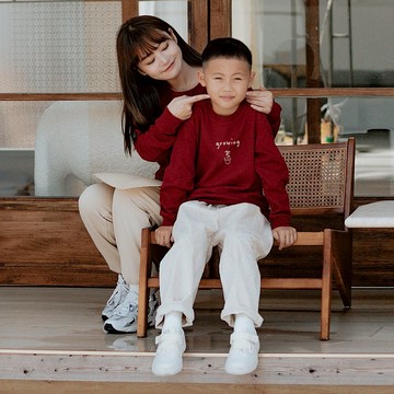 skov 陽光雨露 圓領套頭衛衣親子裝新款休閒原創品牌清新文藝