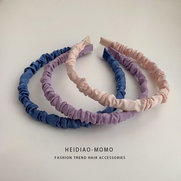 新款奶油色褶皺發箍女韓國網紅2021年夏天百搭氣質頭箍超仙頭飾女