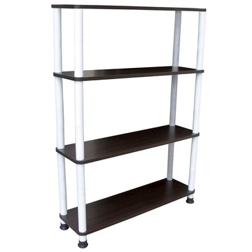 【頂堅】四層長管-置物架/收納架-寬80x深24公分-二色可選深胡桃木色