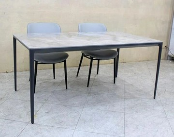 【歐風別館】里昂精品5.3尺灰色岩板餐桌【基隆至台中免運費】