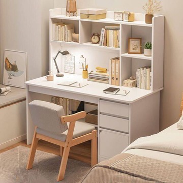 免運  書桌書架一體桌子帶書柜臺式電腦桌家用臥室學生學習寫字桌椅組合