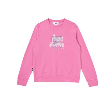 FILA官方直營 女長袖圓領T恤-桃紅 5TEY-5513-PC