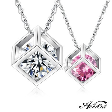 項鍊．方糖戀人．單鑽對鍊．單個．情人節禮物．C8038