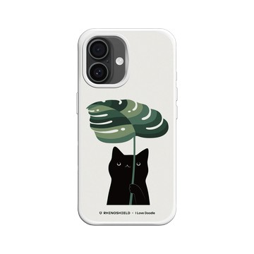 iPhone 16 SolidX 白 - ilovedoodle (Lim Heng Swee) - Cat and Plant - Umbrella
