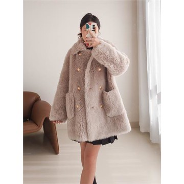 托卡皮毛一體女羊剪絨外套大衣羊剪絨2025年輕款羊羔毛托斯卡納