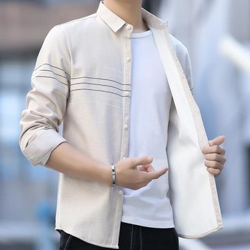 保暖襯衫男士加絨加厚潮流襯衣長袖寸衫青年冬季新款休閑加棉上衣