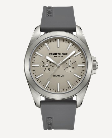 Kenneth Cole | Titanium Multi-Function Silicone Strap Watch in Grey