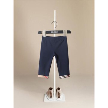 姐弟裝兒童純棉修身打底褲百搭格紋九分褲男女童寶寶時尚休閑褲夏