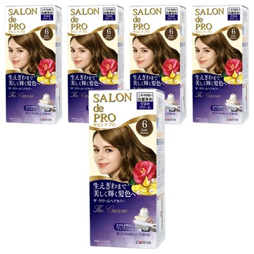 DARIYA 塔莉雅 SALON de PRO 沙龍級白髮專用快速染髮霜  6 黑褐棕  5盒