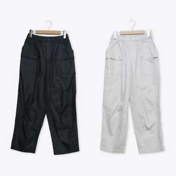 【MOSS CLUB】涼感紗仿牛仔工裝褲 黑 灰
