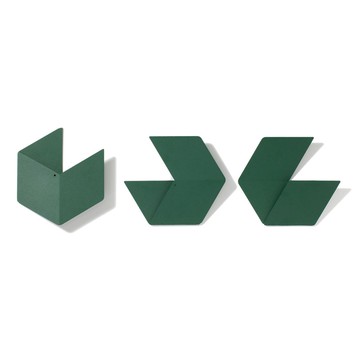 Fold & Plait｜大六角-錯視壁掛(墨綠)