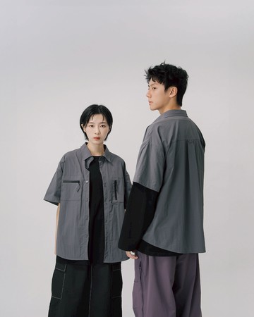 防水口袋設計短袖襯衫1/2