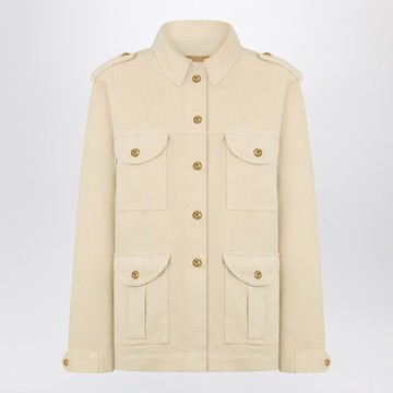 Safari jacket in beige denim