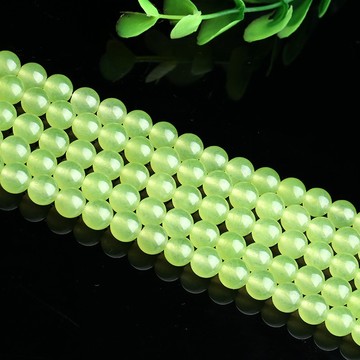 【昱晶閣】葡萄綠玉髓 6mm 8mm 10mm 葡萄綠色石英岩玉玉髓散珠 DIY手工圓珠飾品配件材料 (按顆計價)